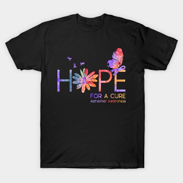 Hope For A Cure Alzheimer Awareness Gift T-Shirt by thuylinh8